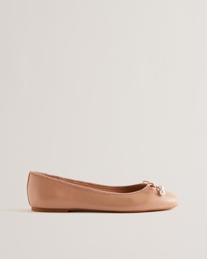 Ballerine Ted Baker Bow Detail Leather Rose Femme | WWY-71843383